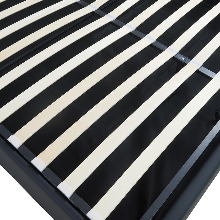 Produktbild En.Casa Polsterbett Nola 180x200 cm Kunstleder Schwarz (180 x 200 cm)