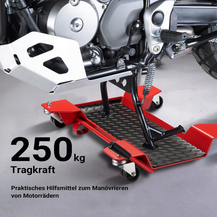 Produktbild Wiltec Motorrad Rangierhilfe Rangierschiene Rangierplatte Parkhilfe Motorradständer (42 cm, 7.50 cm)