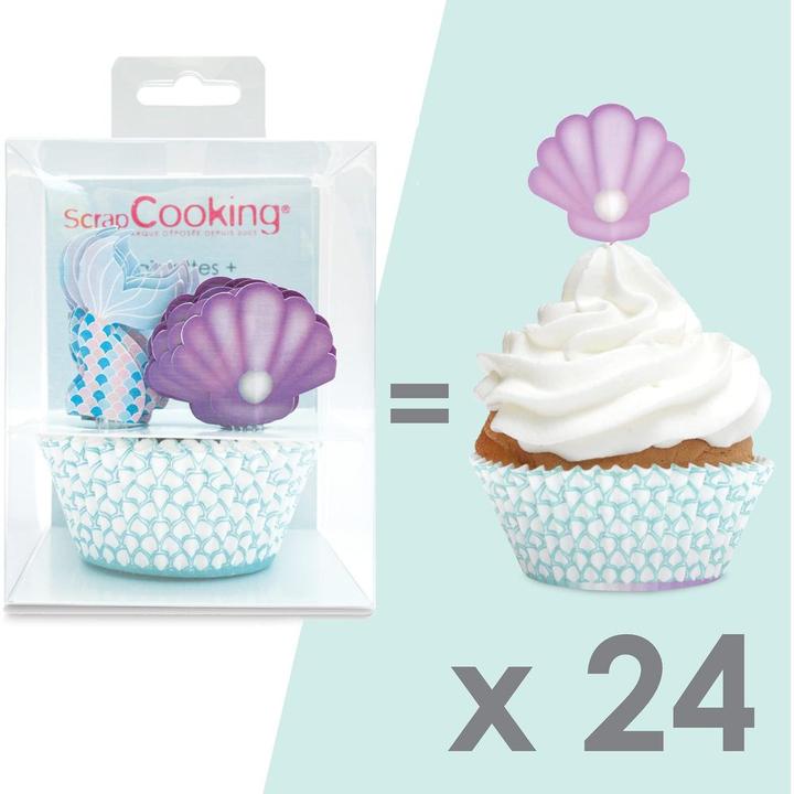 Produktbild ScrapCooking Cupcake-Förmchen - Meerjungfrau (24Stk)