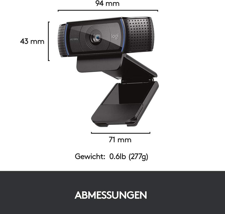 Produktbild Logitech HD Pro Webcam C920 mit Autofokus