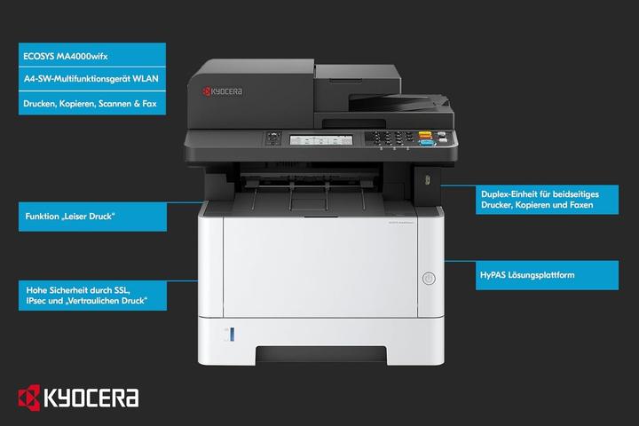 Produktbild Kyocera KYOCER ECOSYS MA4000wifx/PLUS inkl. 3 Jahre Full Service Vor-Ort (Laser, Schwarz-Weiss)