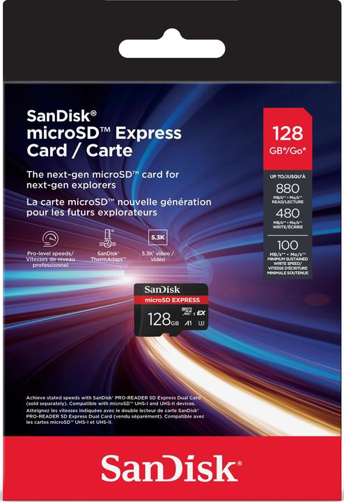 Actual product image SANDISK Express (128 GB, microSD Express, U3, UHS-I)