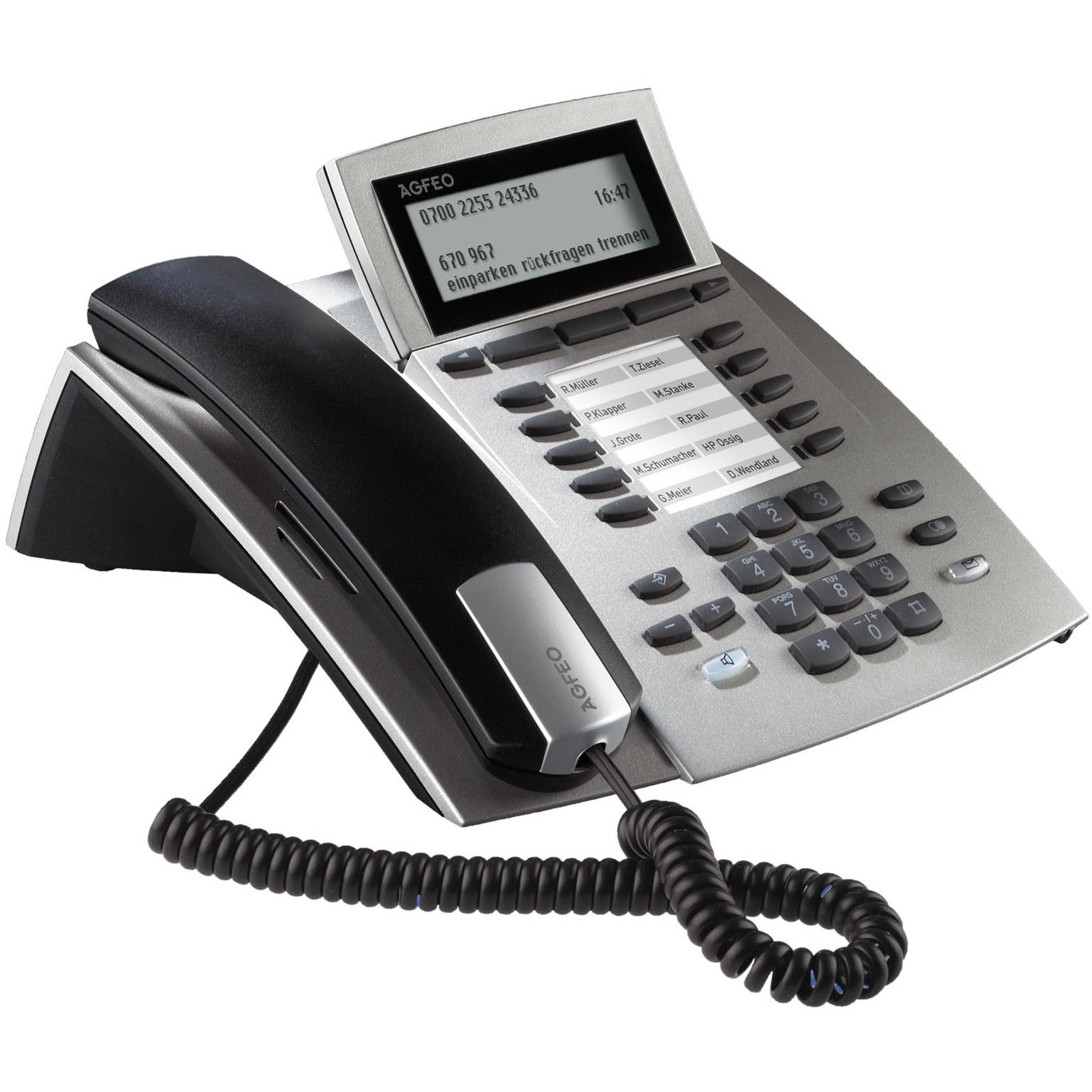 Agfeo ST 42 IP silber, Telefon, Silber