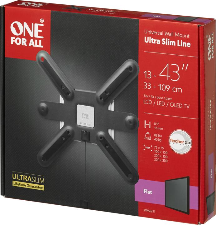 Image du produit One for All Ultraslim WM6211 (Mur, 40 kg, 13" - 42")