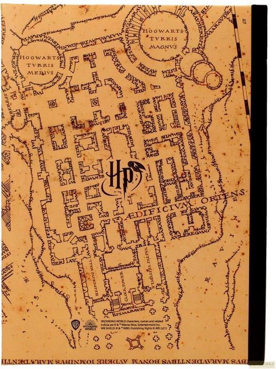 Actual product image SD Toys Harry Potter Notebook with Glow-in-the-Dark Map of the Rumbler (A5, Hardcover)
