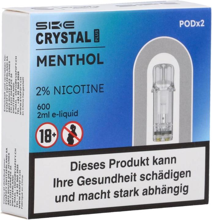 SKE Crystal Plus Menthol - E-Pod refill - 2 pcs. à 2 ml (menthol)
