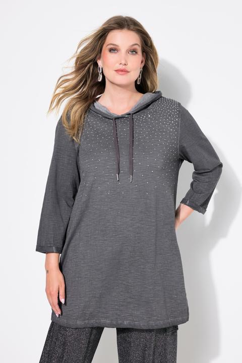 Produktbild Miamoda T-Shirt, A-Linie, ColdDyed, Strass-Verlauf, Kapuze (42)