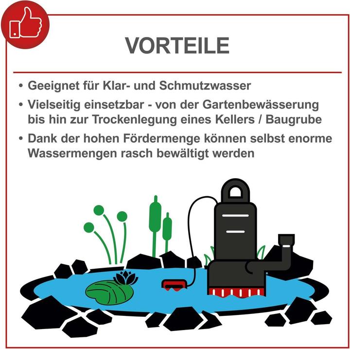 Produktbild Scheppach 5909513901 Schmutzwasser-Kombinationspumpe DWP400 9.000 L/h (Schmutzwasserpumpe)