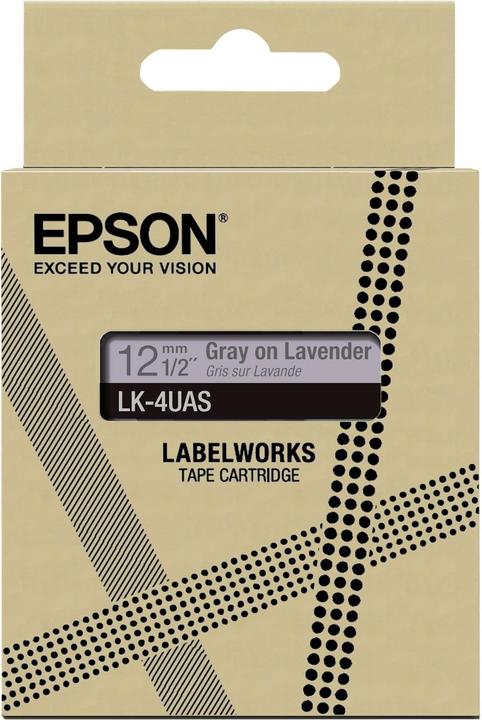 Actual product image Epson Soft Purple/Gray 12mm LK-4UAS (1.20 cm, Violet)