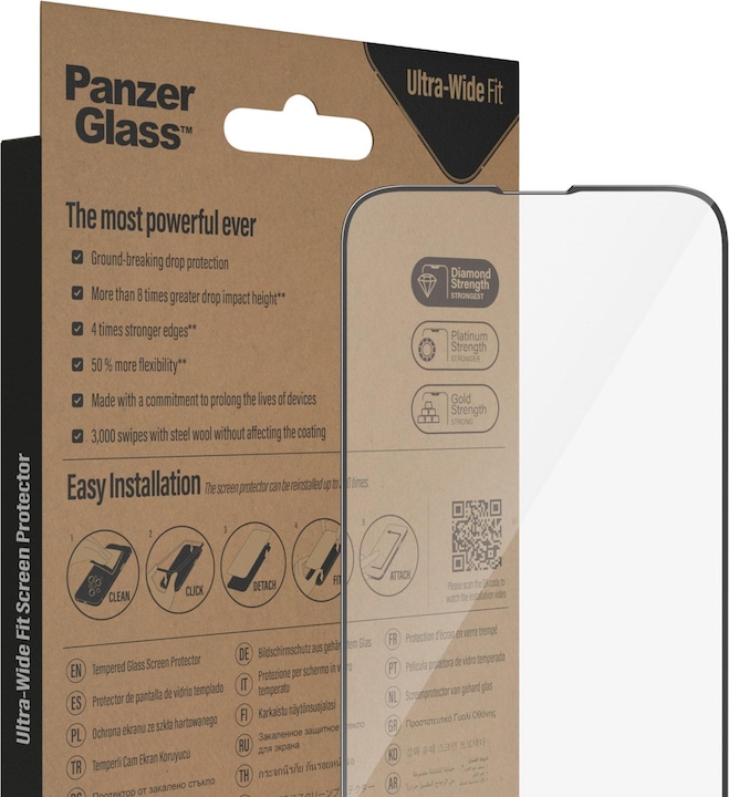 Productafbeelding PanzerGlass Ultrabrede pasvorm (1 Stuk, Apple iPhone 13, Apple iPhone 14, Apple iPhone 13 Pro)
