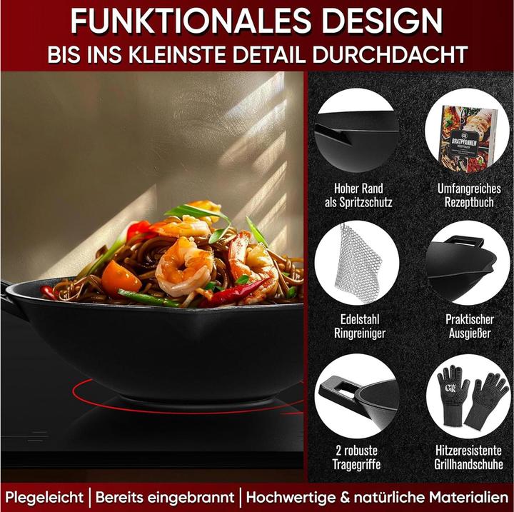 Actual product image Gusskönig Wok (Cast iron, 36 x 10 cm)