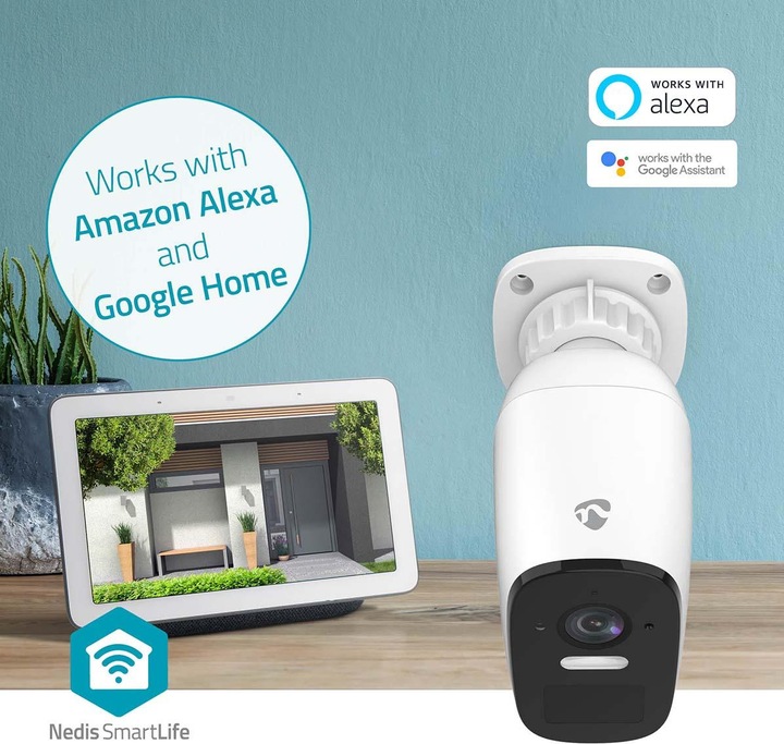 Actual product image Nedis SmartLife outdoor camera | Wi-Fi | Spotlight | 4MP Quad HD 1440p / 2560x1440 | Pan tilt | (2560 x 1440 Pixels)