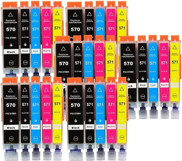 Actual product image Hermex Compatible Ink Cartridge XL for Canon PIXMA TS6050 (M, Y, PGBK, C, FC)