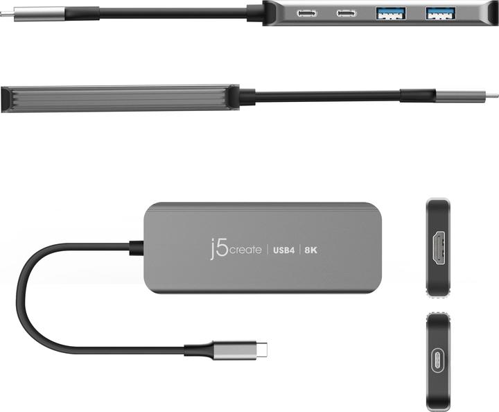 Immagine prodotto j5Create JCH453-N Hub sottile USB4® 8K60 (USB-C, 5 porte)