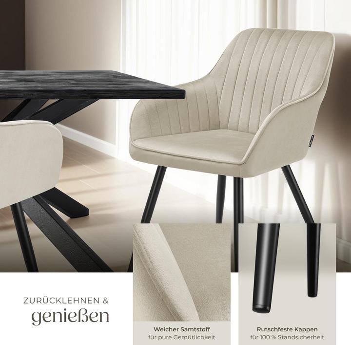 Actual product image tectake Chair Marilyn, Velvet look, quilted