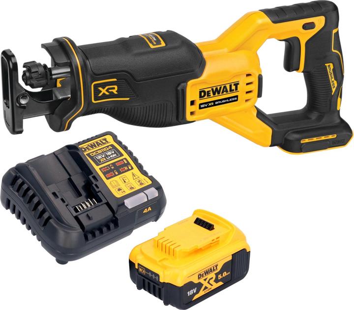 Image du produit DeWalt DCS 382 P1 Akku Reciprosäge Säbelsäge 18 V Brushless + 1x Akku 5,0 Ah + Ladegerät
