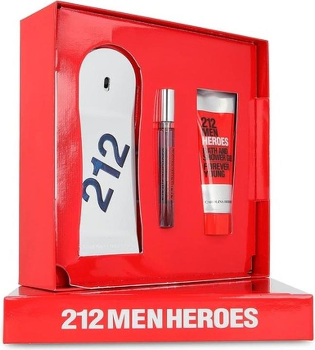 Actual product image Carolina Herrera Herrera 212 Heroes Set: EDT Spray 90ml Shower Gel 100ml EDT Spray 10ml