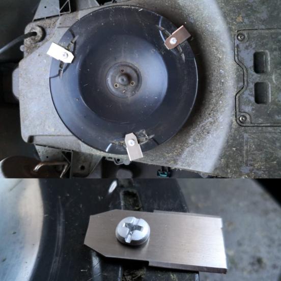 Actual product image Werkstein Ersatz Stahlrasenmäher Klingen Rasentrimmer für Husqvarna / Gardena inkl. Schrauben - 9er Set (Lawn mower, Lawn mower blades + replacement blades garden machinery)