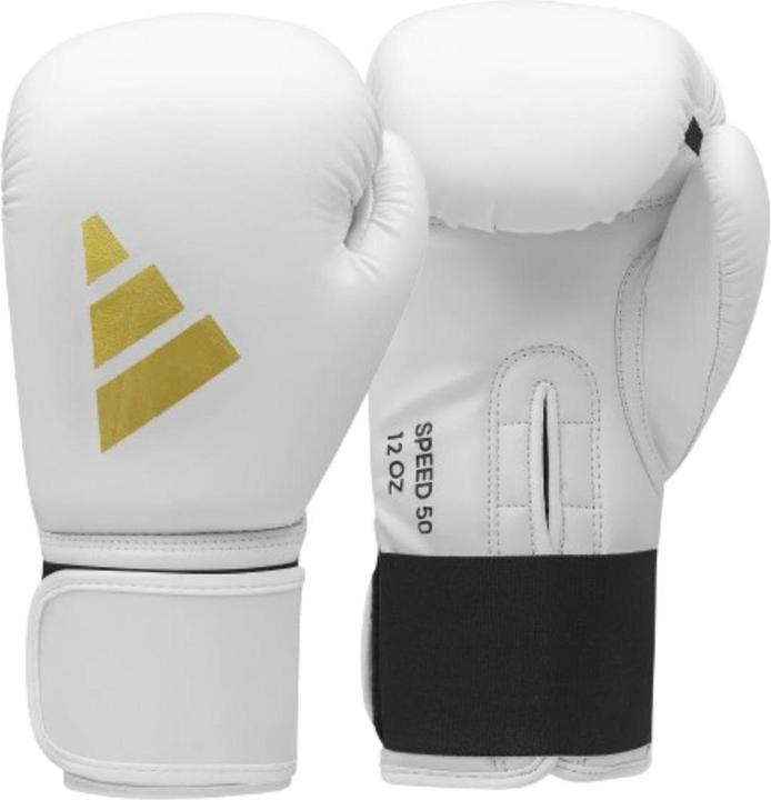 adidas Boxing gloves Speed 50, ADISBG50 white/gold (14 OZ)