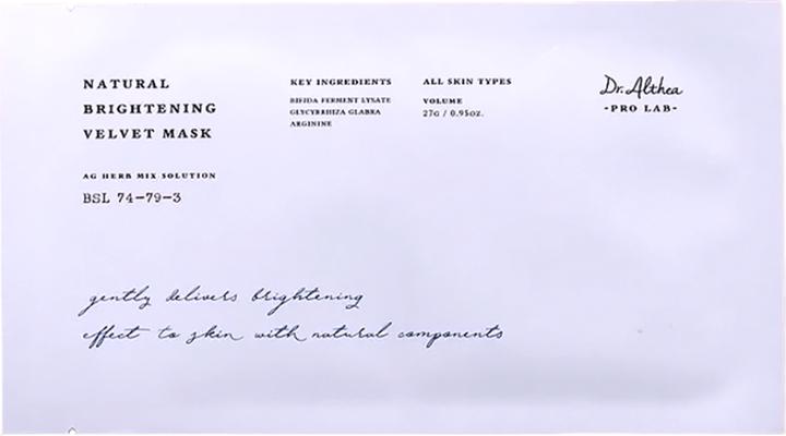 Dr. Althea Natürlich aufhellende samtige Maske (27 ml)