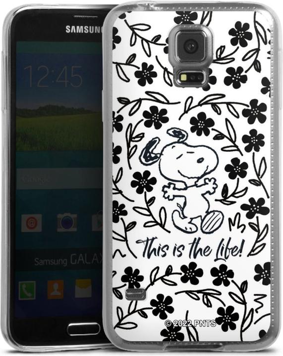 Produktbild DeinDesign Slim Case für Samsung Galaxy S5 Silikon Hülle Ultra Dünn Handyhülle Blumen Peanuts Snoopy (Samsung Galaxy S5)