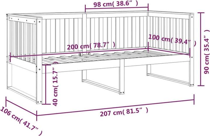 Produktbild vidaXL Tagesbett (100 x 200 cm)