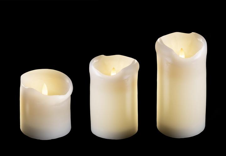 Image du produit Novaliv Lot de 4 bougies LED de grande taille - Bougie cire véritable avec flamme mobile - Fonction (4 x)