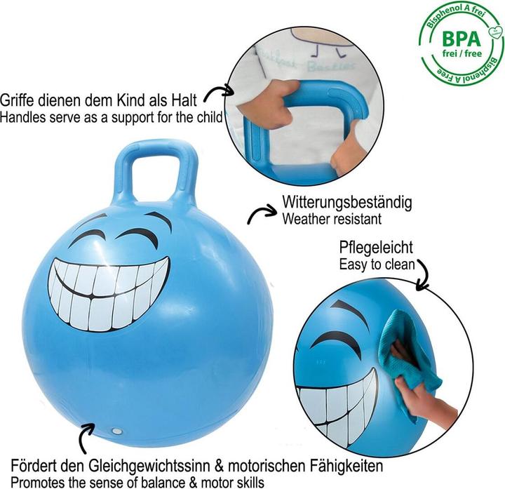 Actual product image Jamara Hop Ball Smile - Funnel Ball - Boy/Girl - 1 year(s) - Blue - 407 g