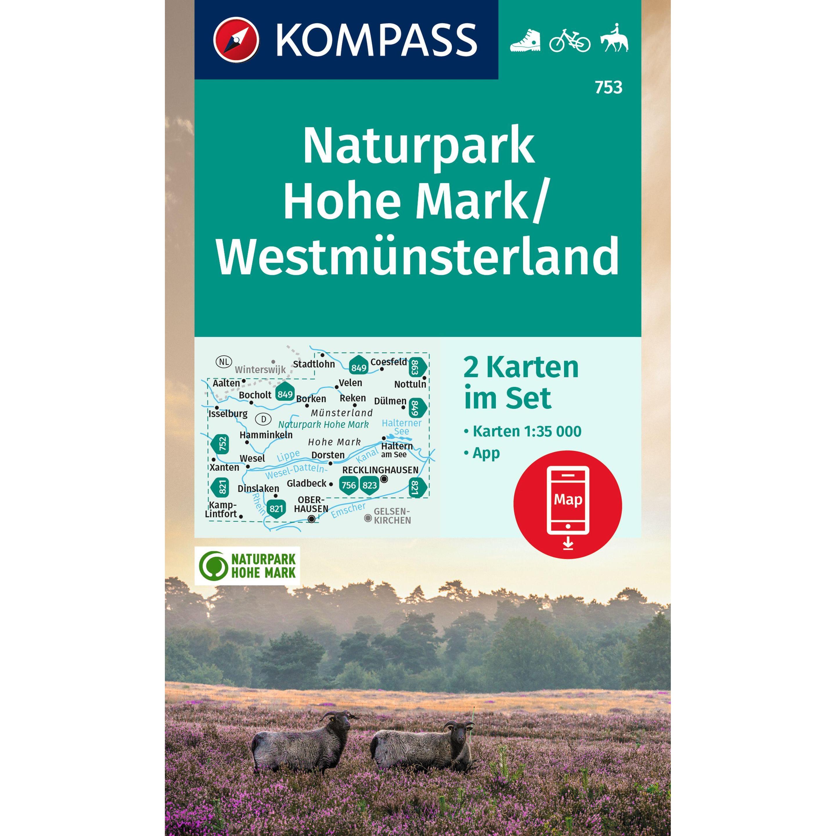 KOMPASS Wanderkarte 753 Naturpark Hohe, Landkarte