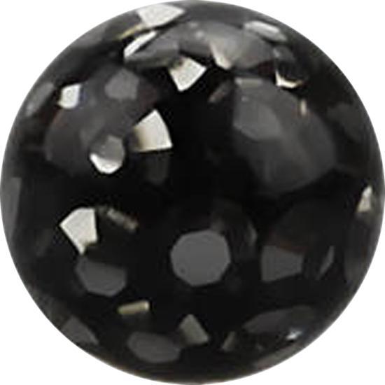 Actual product image Star Piercing Micro crystal ball black epoxy protective coating (without brass, Surgical steel 316L)
