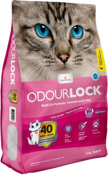 Actual product image Intersand Catlitter Odour Lock Baby Powder 12kg - (77797921012) (Clumping, 12 kg)