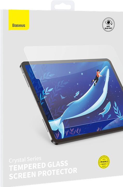 Actual product image Baseus Crystal Series 0.3mm Anti Blue-ray Tempered Glass Screen Protector for Pad Pro/Air3 10.5-inch/Pad 7/ (2 Piece, iPad Pro 10.5)
