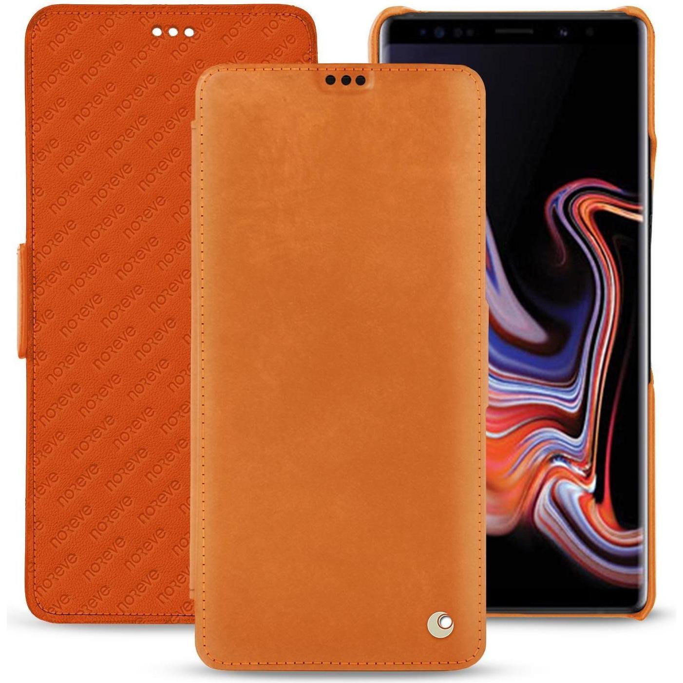 Noreve Lederschutzhülle horizontal (Samsung Galaxy Note 9), Smartphone Hülle, Orange
