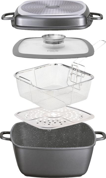 Produktbild Stoneline Classic (Bräter + Schmortopf, Bratpfanne, Grillpfanne, Dampfkochtopf, Pfannenset + Topfset)