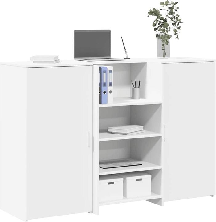 Image du produit VidaXL Comptoir d'accueil Blanc 155x50x103,5 cm Bois composite Comptoir d'accueil