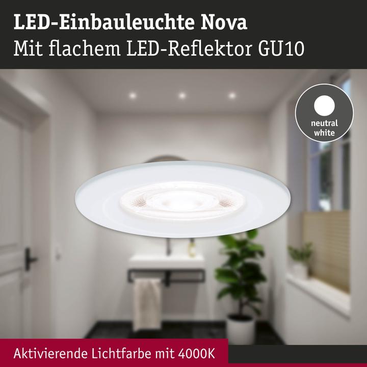 Produktbild Paulmann 92312 Nova LED-Einbauleuchte GU10 4.9 W Weiss (matt) (550 lm, GU10)