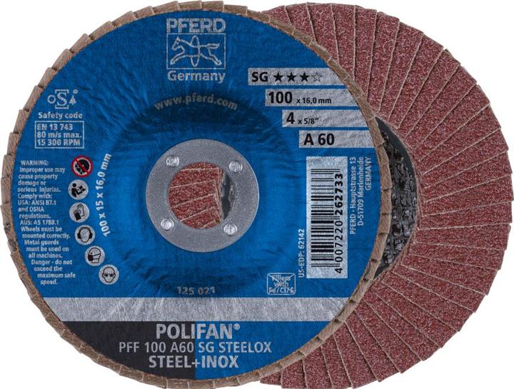 Produktbild Pferd POLIFAN-Fächerscheiben PFF 100 A 60 SG STEELOX/16,0 (60)