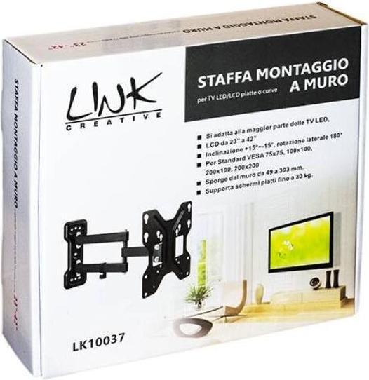 Produktbild STAFFA TV 23"/42" ORIENTABILE 200 FINO A 30KG 3 SNODI (Wand, 42", 30 kg)