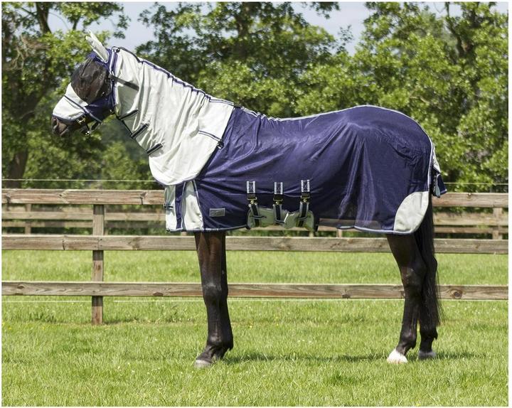 Actual product image Qhp Fly rug with neck and bonnet (105 cm)