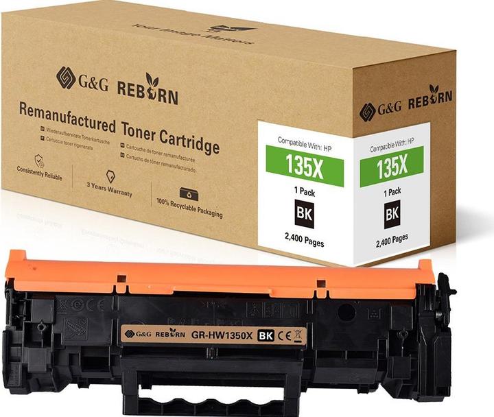 Actual product image G&G Toner replaces HP 135X Compatible Black 2400 pages Reborn remanufactured (FC)