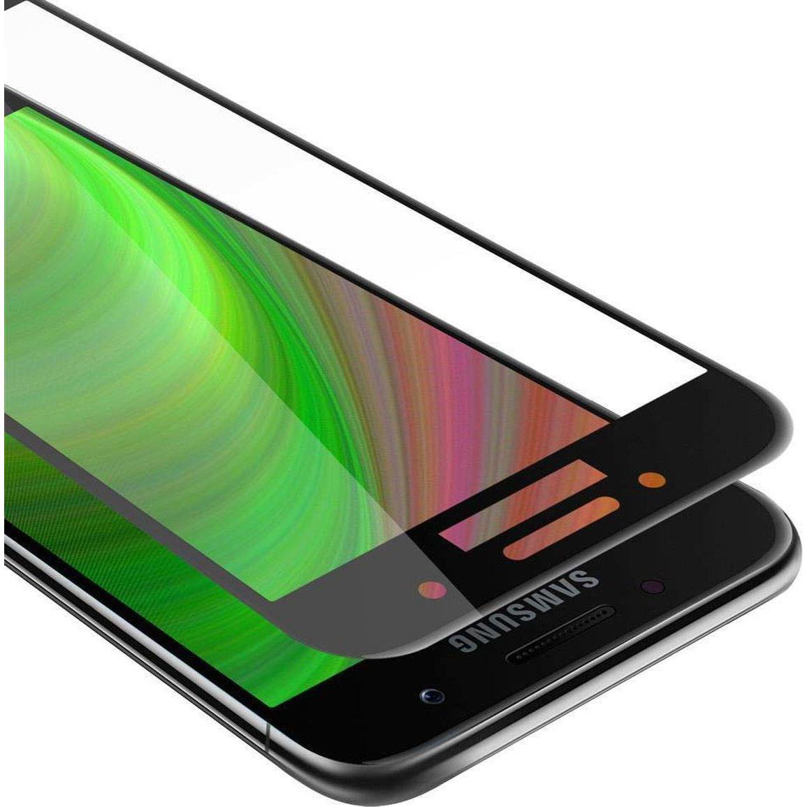 Cadorabo Vollbild Displayschutzglas (1 Stück, Samsung Galaxy A7 (2017)), Smartphone Schutzfolie, Schwarz