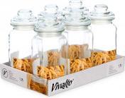 Immagine prodotto Vivalto vaso rotondo liscio con coperchio in vetro 1200ml (1.20 l)