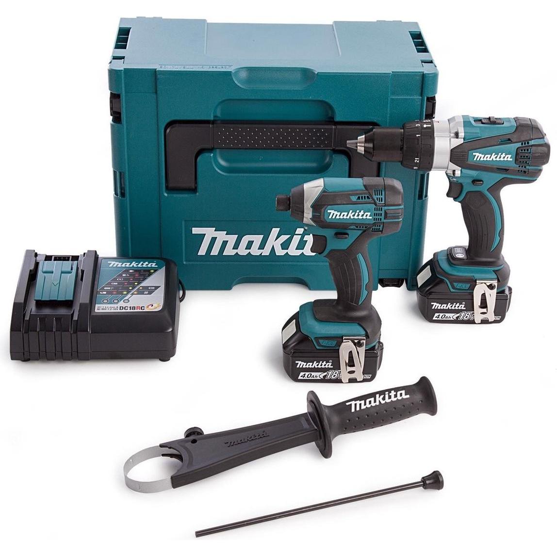 Makita, Trapano + Avvitatore a batteria, DLX2145MJ Combiset DHP458 Accu klopboormachine + DTD152 accu