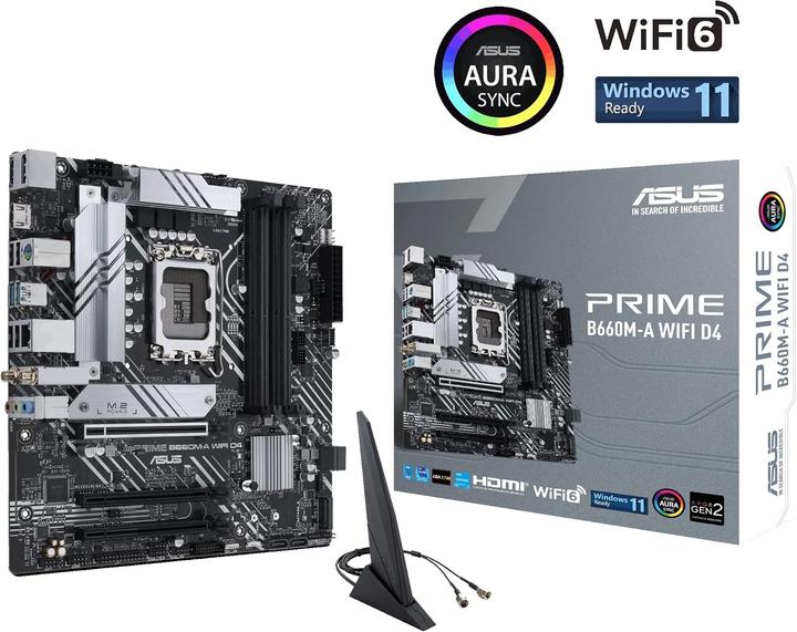 Actual product image ASUS PRIME B660M-A WiFi D4 (LGA 1700, Intel B660, mATX)