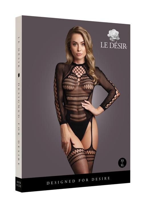 Image du produit Le Désir Bodystocking with Long Sleeves and Short Tneck - OS (Taille unique)