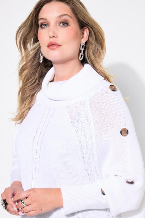 Produktbild Miamoda Pullover, Poncho-Style, Zopfmuster, Zipfelsaum (56)