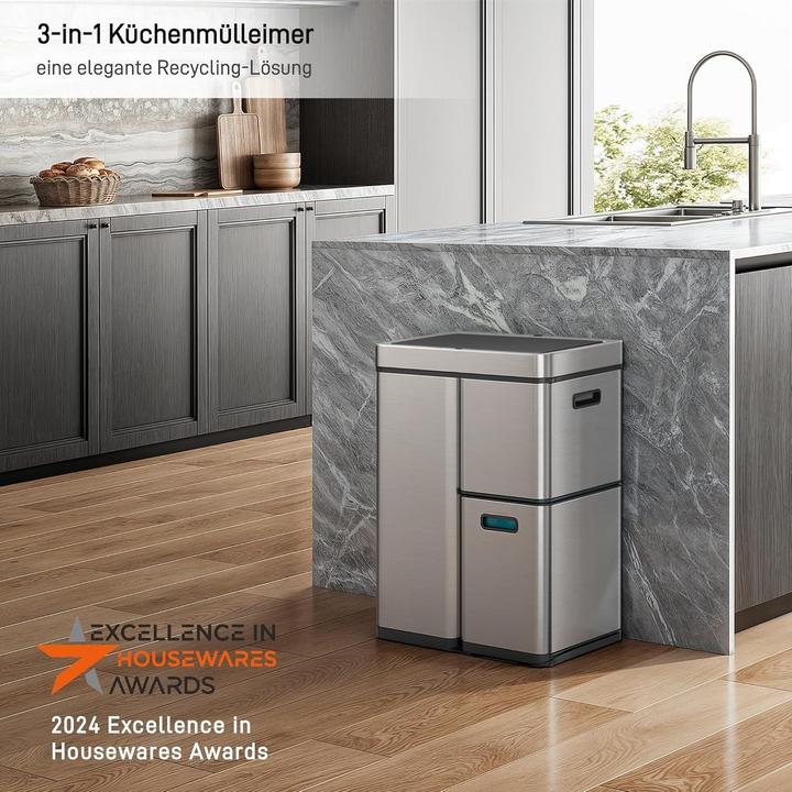 Actual product image EKO Automatic Sensor Kitchen Trash Can with Removable Bins for Waste Separation (60 l)