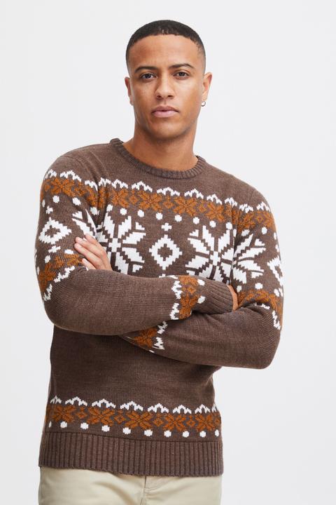 Image du produit Solid Norwig Pull En Grosse Maille Pull-Over Tricot Pour Homme Avec Encolure Rond (M)