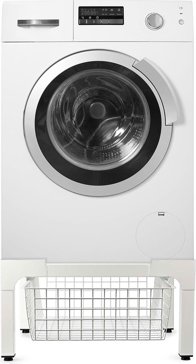 Produktbild Nedis Ständer für Waschmaschine und Trockner | Drahtkorb | 200 kg | Weiss