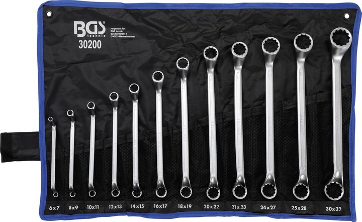 Produktbild BGS Doppel-Ringschlüssel-Satz tief gekröpft SW 6 - 32 mm 12-tlg. (32 mm, 19 mm, 6 mm, 12 mm, 24 mm, 14 mm, 22 mm, 16 mm, 23 mm, 10  mm, 21 mm, 18 mm, 27 mm, 7 mm, 31 mm, 17 mm, 11 mm, 15 mm, 26 mm, 30 mm, 8 mm, 28 mm, 9 mm, 29 mm, 13 mm, 20 mm, 25 mm)